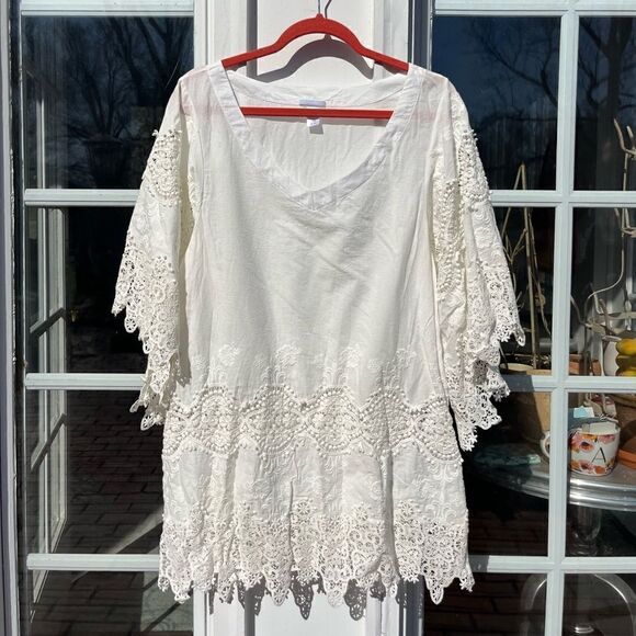 Anthropologie Eberjey Embroidered Castaway Coverup - Picture 3 of 11